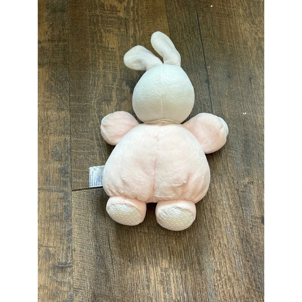 Carters Starters Prestige Pink Bunny Rabbit Plush Rattle Watch Me Grow Floral 9